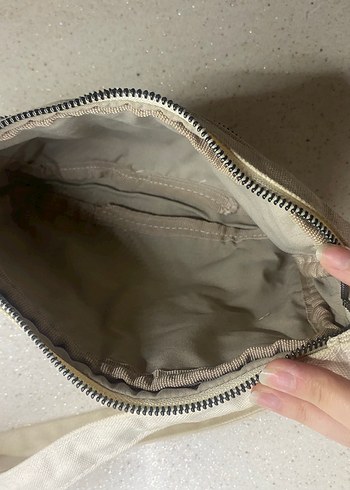 Bej Kemerli Keten Kadın Çapraz Çanta - Görsel 3