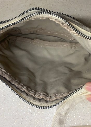 Bej Kemerli Keten Kadın Çapraz Çanta - Görsel 4