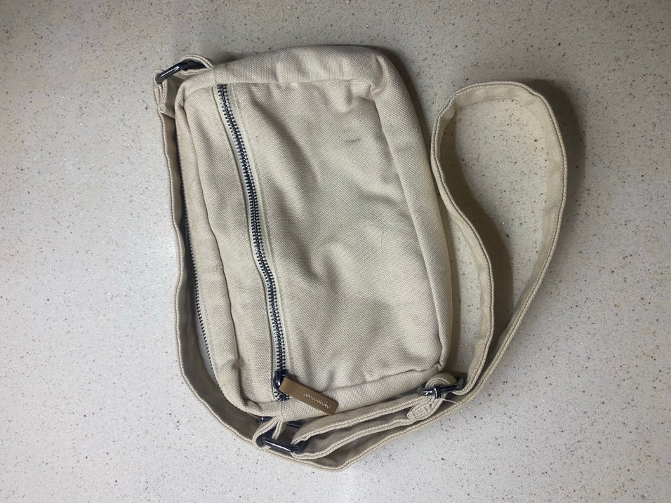 Bej Kemerli Keten Kadın Çapraz Çanta - Görsel 2