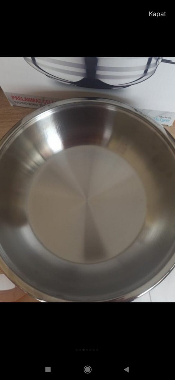 Parlak Bej Kapaklı Çelik  güveç Tencere - Görsel 5