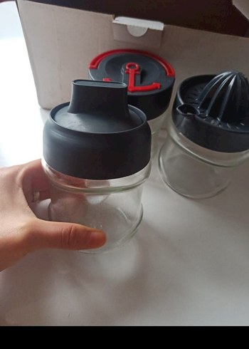 Siyah Kapaklı 3'lü Cam Mutfak Seti - Görsel 3