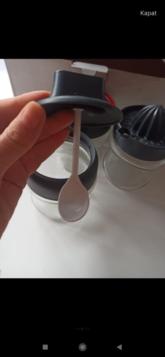 Siyah Kapaklı 3'lü Cam Mutfak Seti - Görsel 4