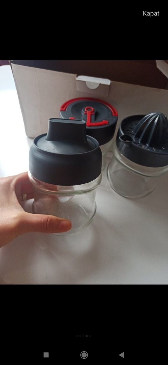 Siyah Kapaklı 3'lü Cam Mutfak Seti - Görsel 3
