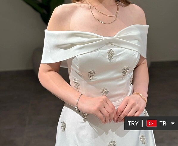 Gelinlik nikah elbisesi abiye beyaz saten