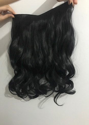 Parlak Siyah Elastik Kadın Saç Aksesuarı - Görsel 2