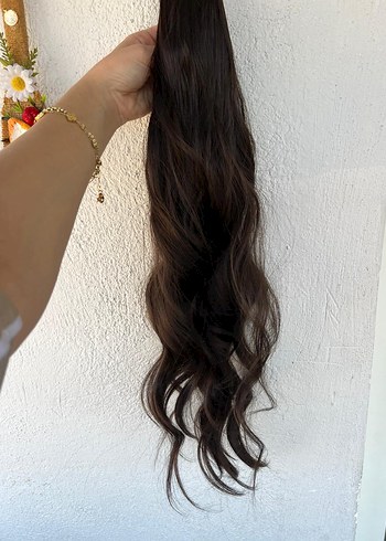 Kahverengi Püsküllü Saten Saç Tokası - Görsel 2