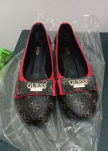 Guess Kırmızı Baskılı Dolgu Topuklu Kadın Babet