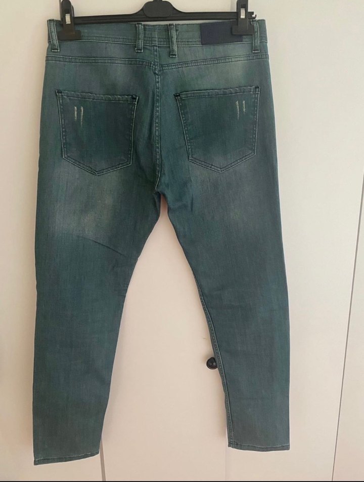 Gri Renkli Erkek Salaş Denim Pantolon - Görsel 2