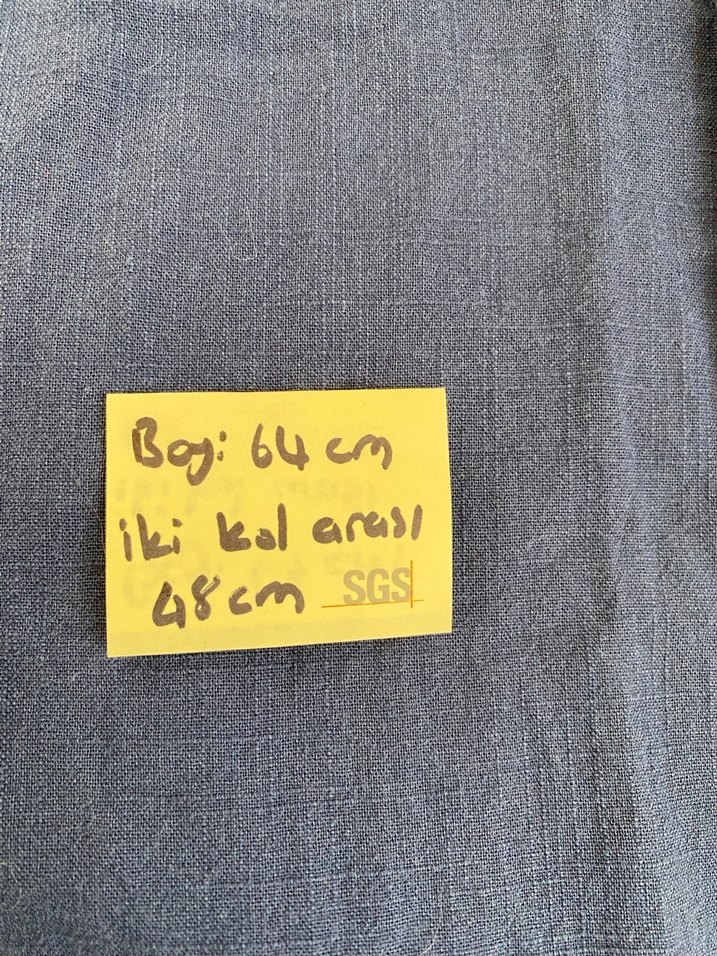 Mavi Erkek Keten Gömlek, Uzun Kollu, Düğmeli - Görsel 4