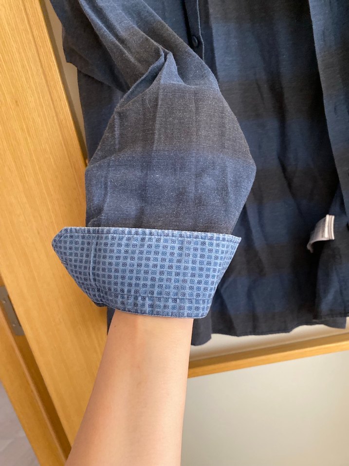 Gri Uzun Kollu Denim Erkek Gömlek - Görsel 5