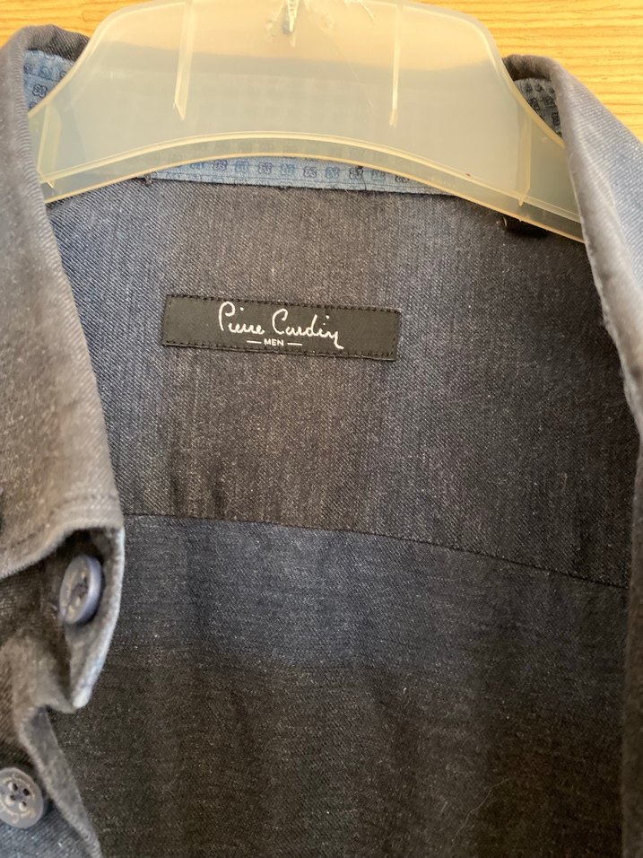 Gri Uzun Kollu Denim Erkek Gömlek - Görsel 2