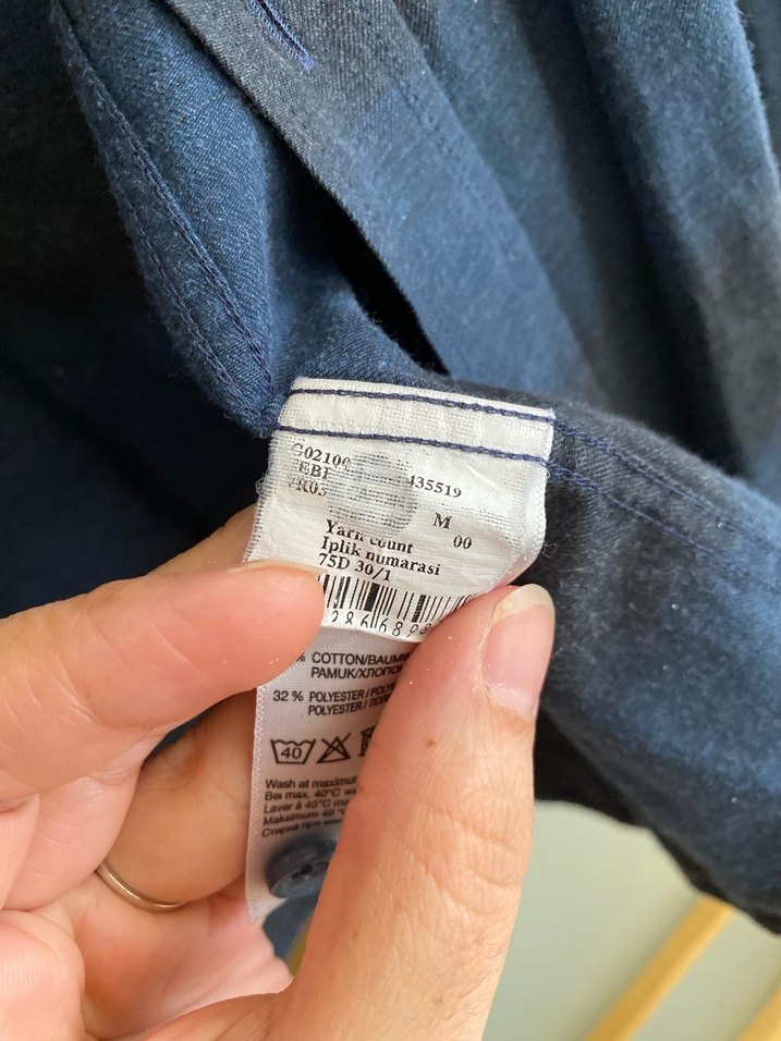 Gri Uzun Kollu Denim Erkek Gömlek - Görsel 3