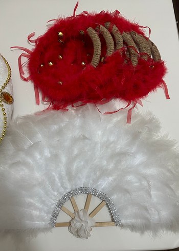 Boncuk İşlemeli Altın Renkli Düğün Aksesuar Seti - Görsel 2