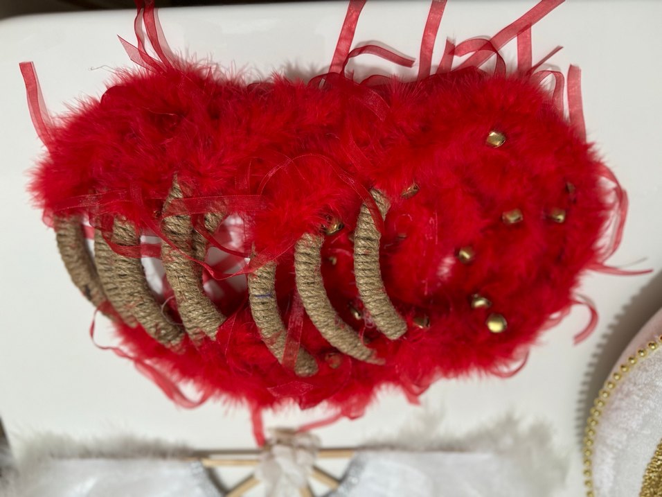 Boncuk İşlemeli Altın Renkli Düğün Aksesuar Seti - Görsel 4