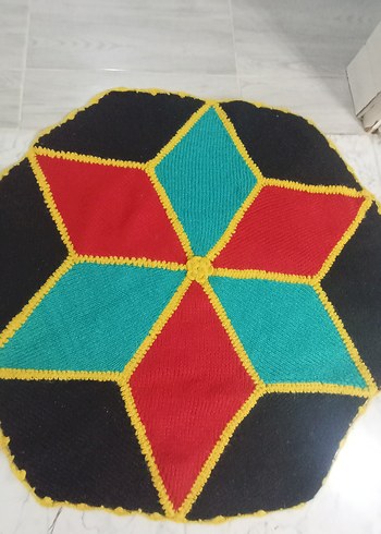 Renkli Nakışlı Örgü paspas - Görsel 2