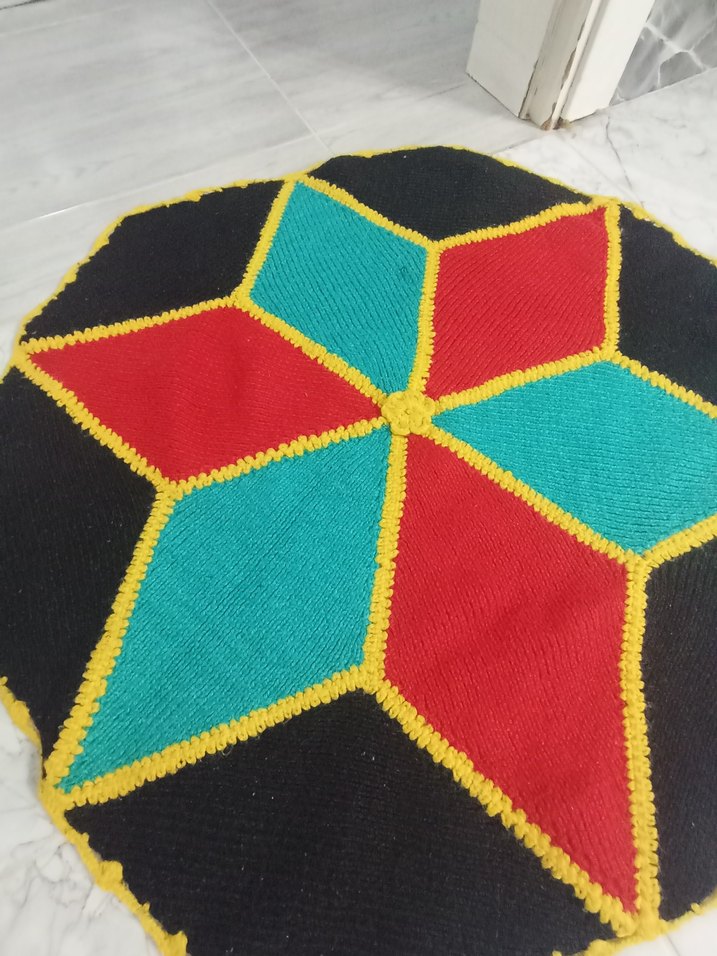 Renkli Nakışlı Örgü paspas - Görsel 3