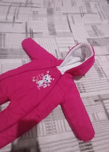 Kapüşonlu Pembe Kız Bebek Tulum - Görsel 2