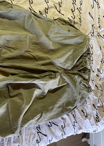m Beden Kadın Khaki Keten Rahat Kesim Pantolon