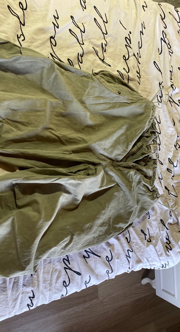 Kadın Khaki Keten Rahat Kesim Pantolon - Görsel 3