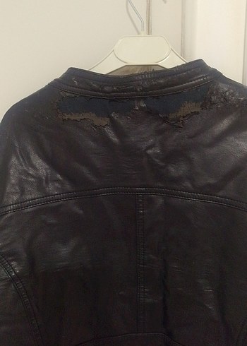 m Beden Kadın Siyah Deri Biker Ceket