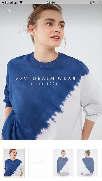 MAVİ BATİK SWEATSHİRT
