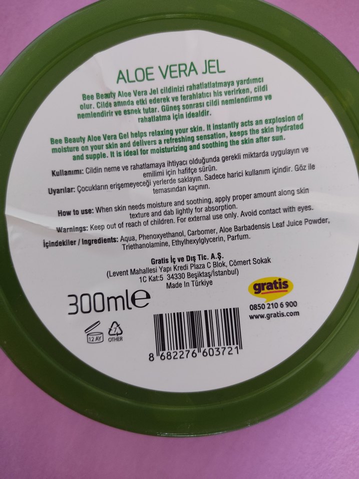 Bee Beauty Aloe Vera Nemlendirici Jel 300ml - Görsel 2