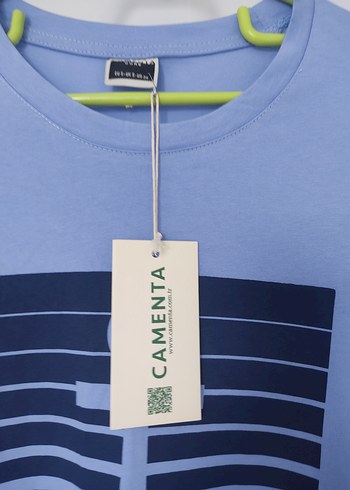 Mavi Baskılı Erkek Tişört - Görsel 3