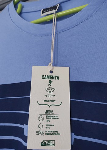 Mavi Baskılı Erkek Tişört - Görsel 4