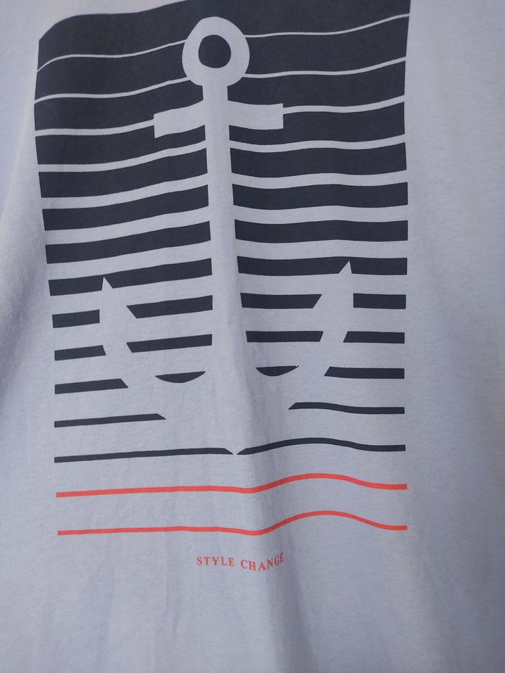 Mavi Baskılı Erkek Tişört - Görsel 2