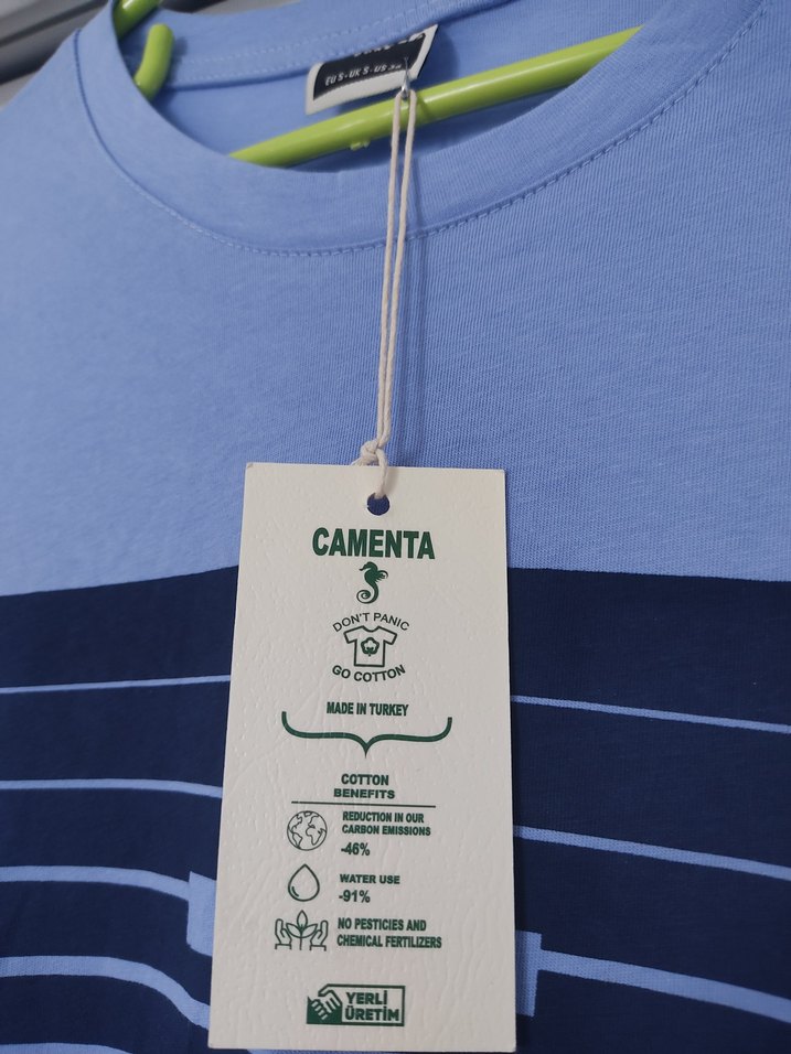 Mavi Baskılı Erkek Tişört - Görsel 4
