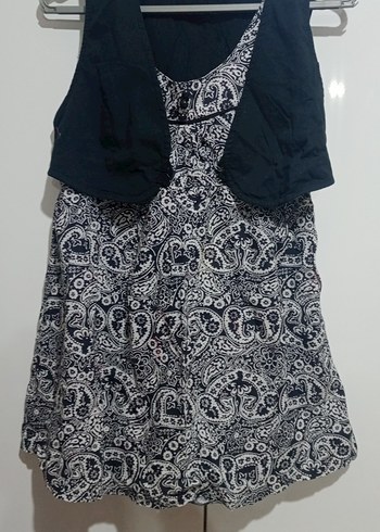 Desenli Siyah Bohem tunik