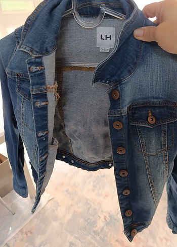 Düğmeli Mavi Kadın Denim Ceket - Görsel 4