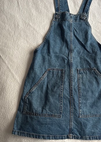 Kadın Mavi Kot Midi Askılı Tulum - Görsel 2