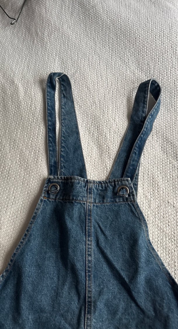 Kadın Mavi Kot Midi Askılı Tulum - Görsel 5