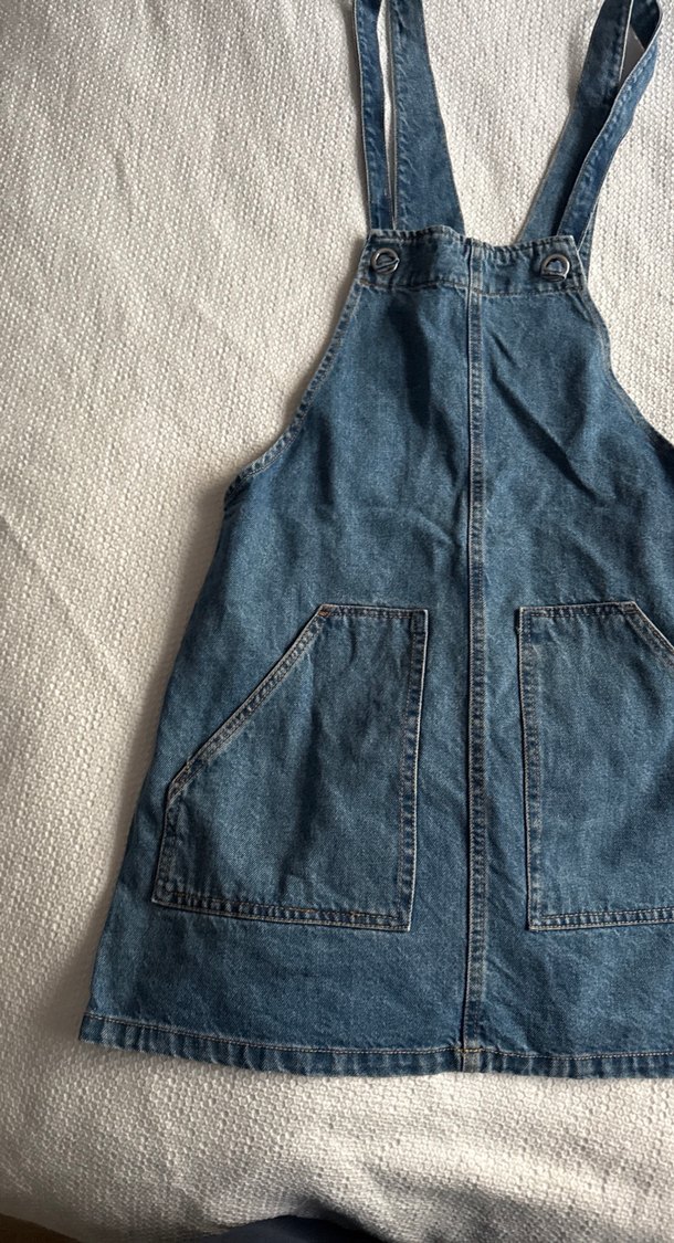 Kadın Mavi Kot Midi Askılı Tulum - Görsel 2