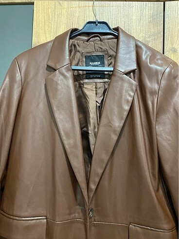 Pull and Bear Deri blazer ceket
