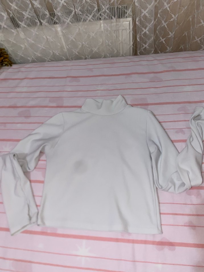Beyaz Boğazlı Uzun Kollu Basic body - Görsel 2