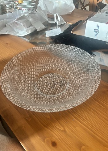 Şeffaf Desenli Cam Tabak - Görsel 4