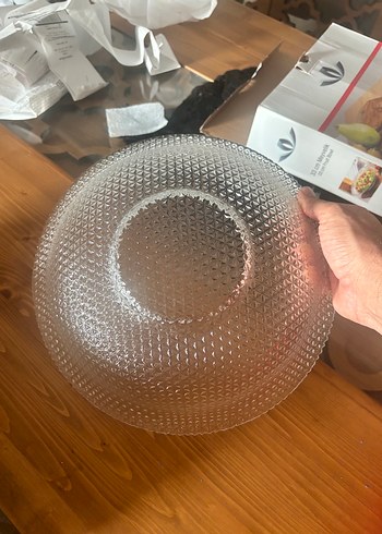 Şeffaf Desenli Cam Tabak - Görsel 2