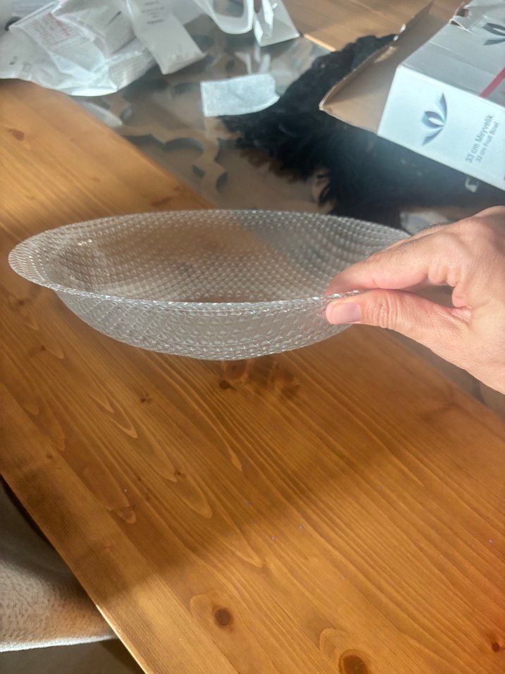 Şeffaf Desenli Cam Tabak - Görsel 3