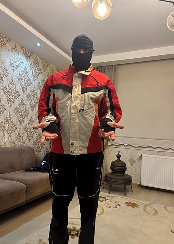 Erkek Kırmızı Fermuarlı Kayak montu - Görsel 8