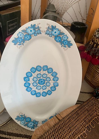 Diğer Mavi Çiçek Desenli melamin Tabak
