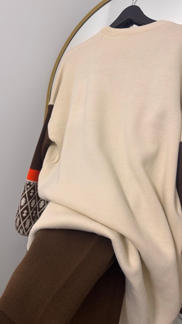 Bohem Tarzı Örgü Uzun Kollu Kadın Kazak - Görsel 2