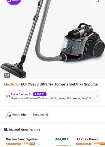 Gri Toz Torbasız Elektrikli Süpürge elektrolüx - Görsel 3