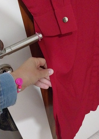 Perlina Uzun Kollu Düğmeli Kadın Tunik
