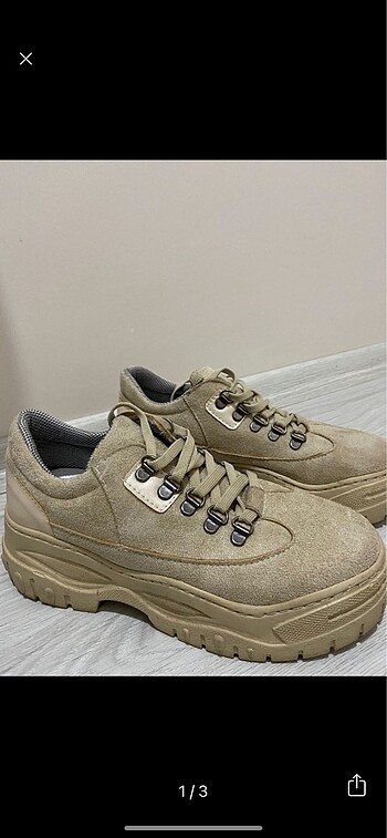 Bej yüksek taban sneakers