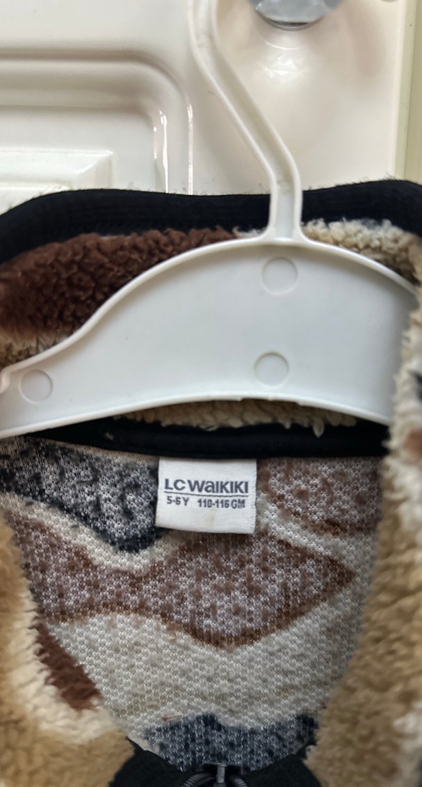 Kahverengi Kamuflaj Erkek Çocuk Peluş Ceket - Görsel 4