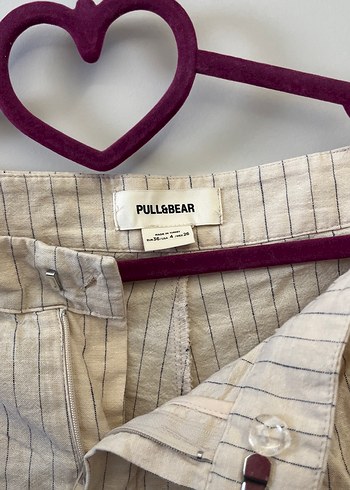 Bej Çizgili keten takım - Görsel 4