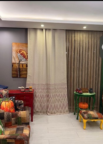 SIFIR ÇİFT KANAT YENİ SEZON KETEN FON PERDE - Görsel 5