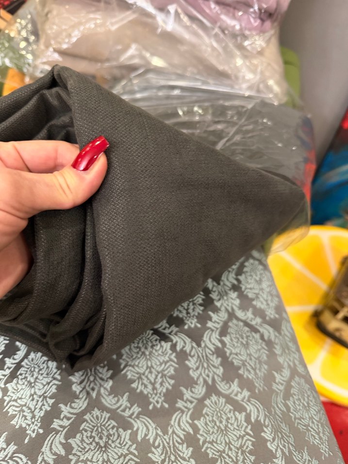 SIFIR ÇİFT KANAT ANTRASİT RENK FON PERDE - Görsel 2